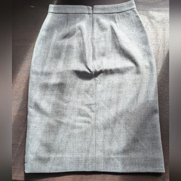 Jcrew Nwot grey Double Serge 💯 Wool Pencil Skirt with velvet bows size 2 - Picture 10 of 12